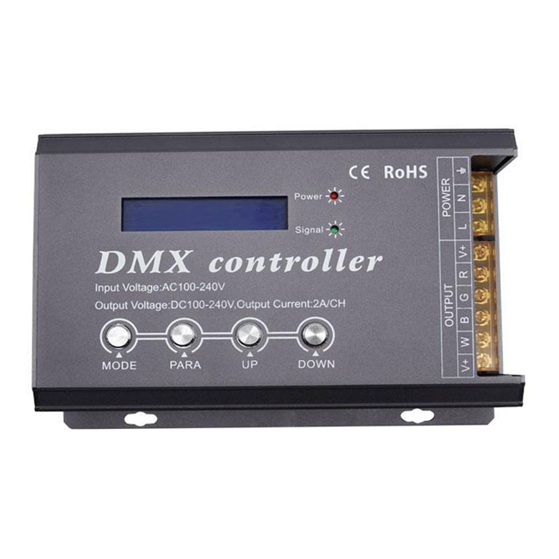 DMX300C AC100~240V 4 Channels LED DMX Decoder LCD Display Short Circuit Protection For High Voltage LED Strip Light
